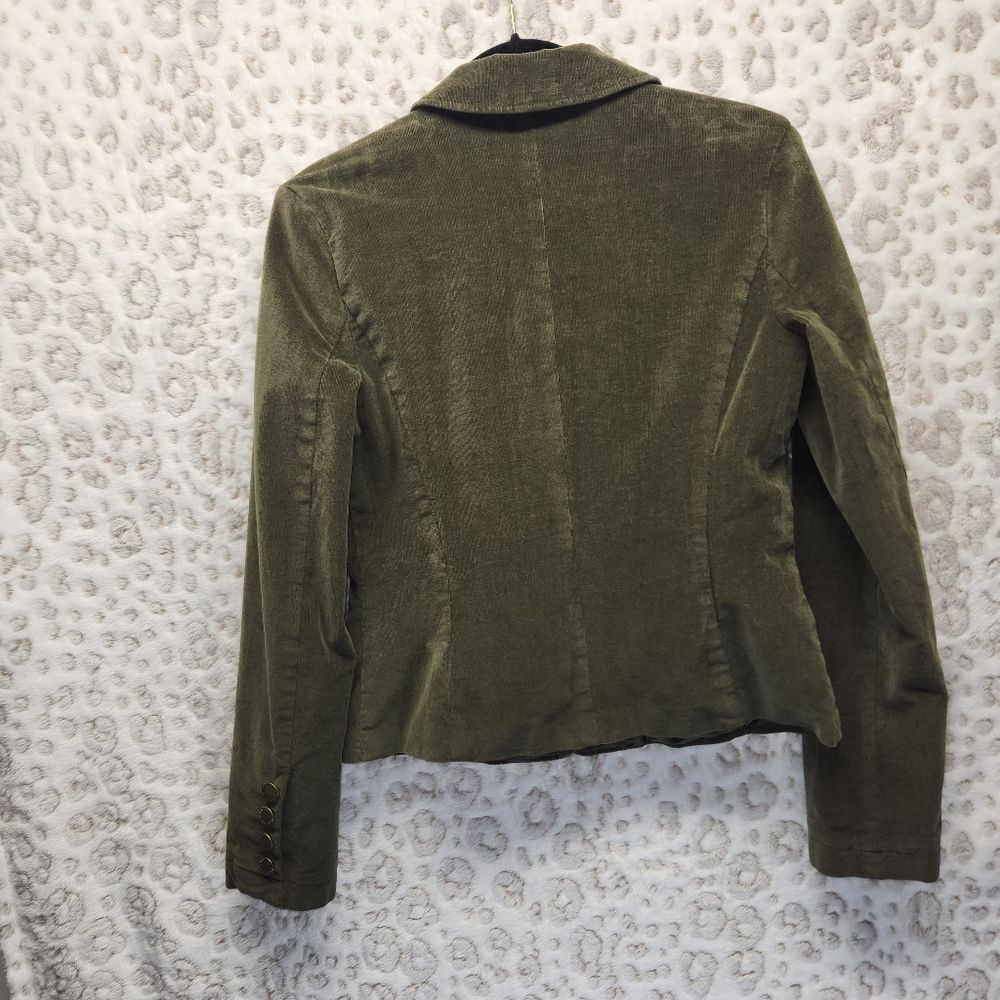 Calvin Klein‎ Jacket Womens M Green Blazer Corduroy Stretch Pockets Soft Comfy - Picture 3 of 7